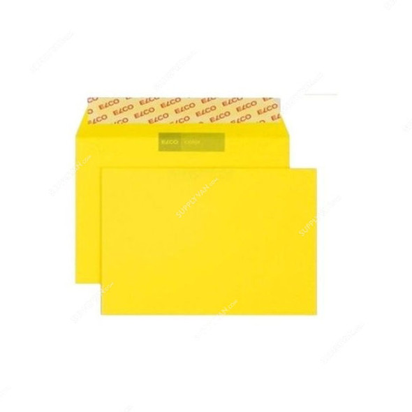 Self Seal Business Envelope, Paper, Yellow, 50 Pcs/Pack