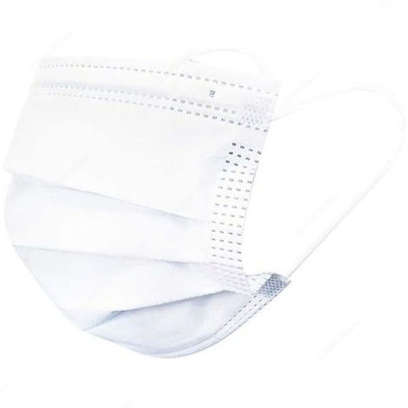 Disposable Face Mask, Non-Woven, 3 Layer, White, 200 Pcs/Pack