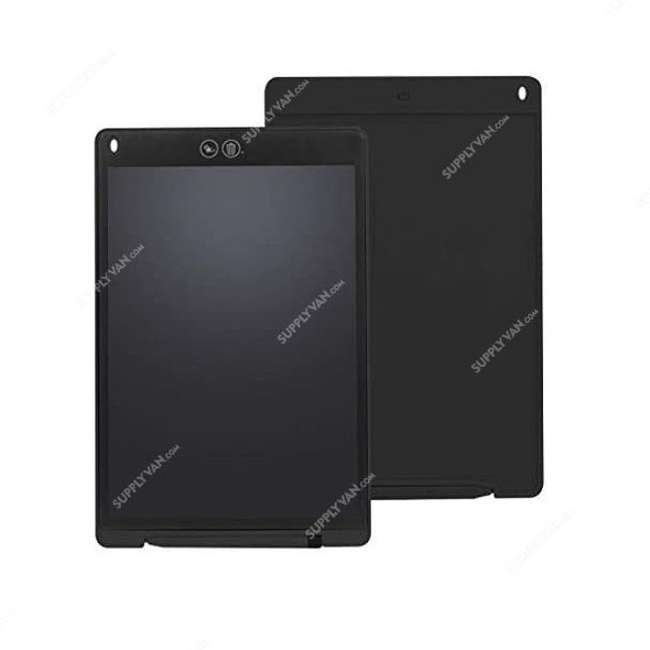 LCD Writing Pad, ABS and Polycarbonate, 12 Inch, Black