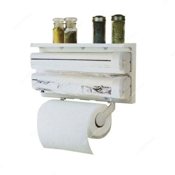 Triple Paper Dispenser, Plastic, 18 x 38CM, White