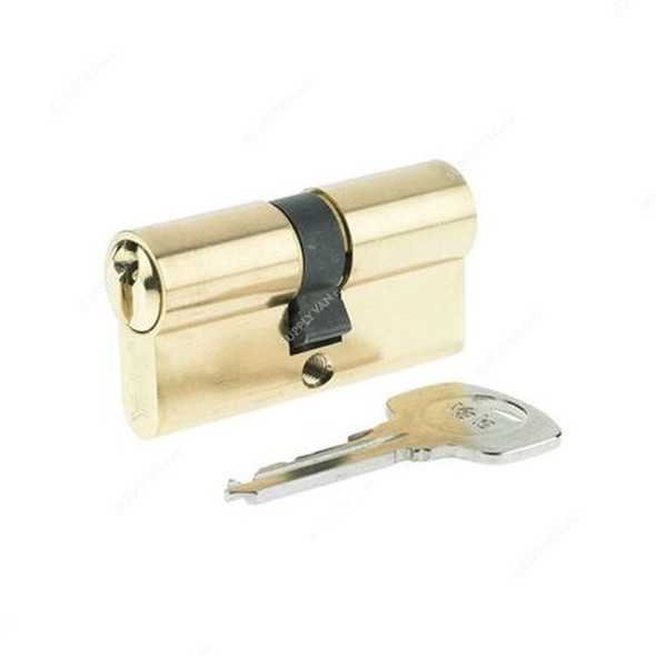 Yale Cylinder Lock, 500 Series, Steel, 5 Pin, Gold/Silver