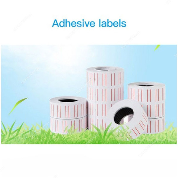 Self Adhesive Pricing Label Sticker Roll, Rectangle, 21 x 12MM, White, 10 Roll/Pack