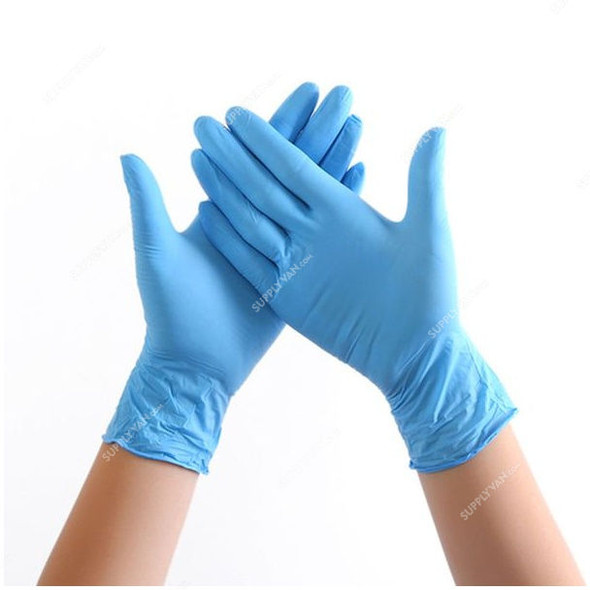 Decdeal Latex Free Disposable Gloves, Nitrile, M, Sky Blue, 100 Pcs/Pack
