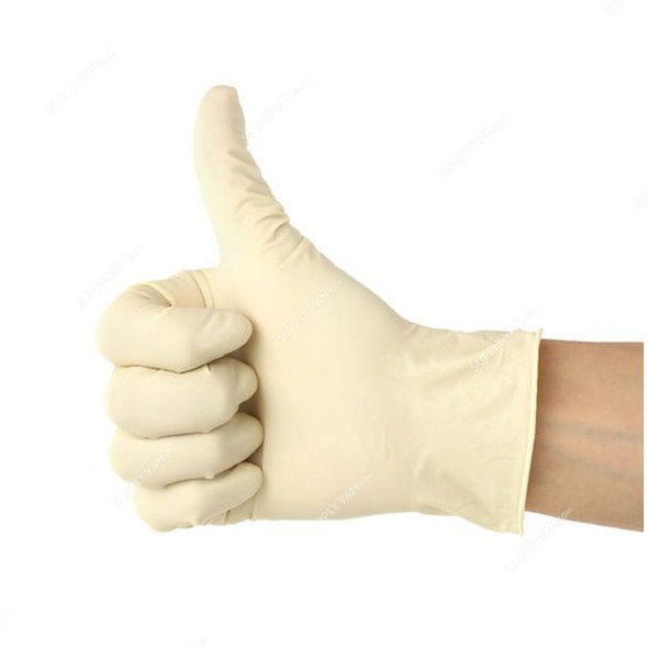 Powder-Free Disposable Gloves, Latex, M, Beige, 50 Pcs/Pack