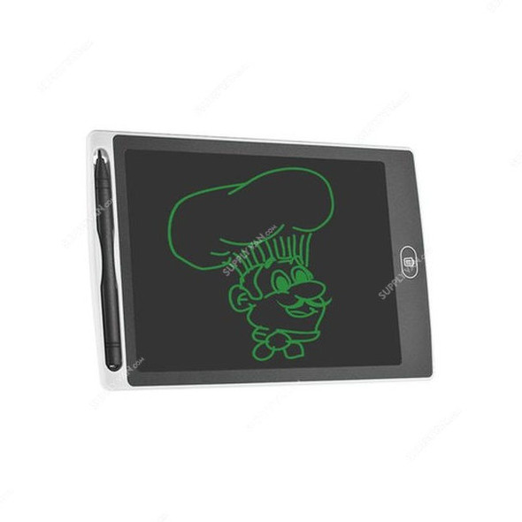 LCD Writing Pad, 8.5 Inch, 225mAh, Black/Grey