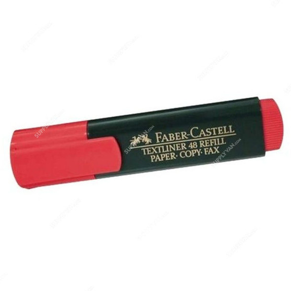 Faber-Castell Highlighter, Textliner 48, Water Based, 3 Line, 1-5MM, Red
