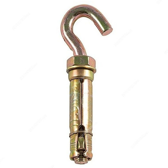 Mkats Shield Anchor Hook Rawl Bolt, Zinc Plated, M10, Gold