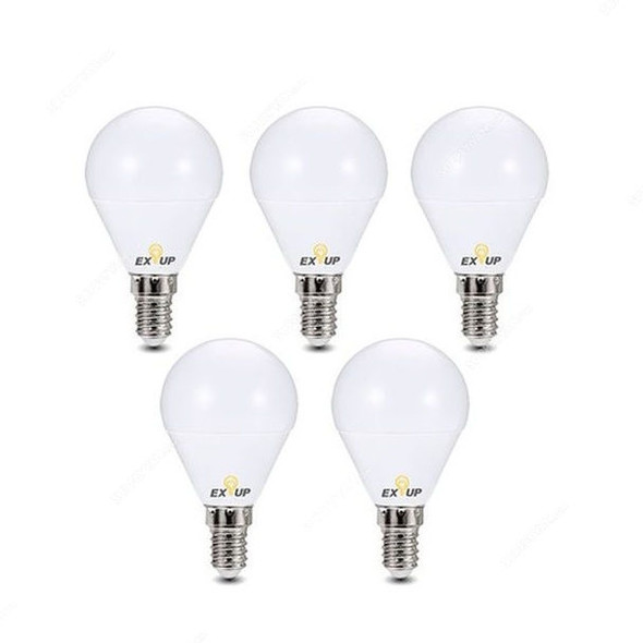 Exup LED Bulb, 220-240V, 7W, E14, 6500K, Cool White, 5 Pcs/Pack