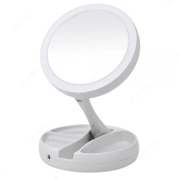 LED Magnifying Makup Mirror, 15.5 x 5.5CM, White