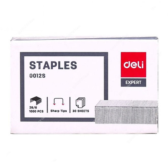 Deli Stapler Pin, 0012S, Zinc Plated, 26/6, 20000 Pcs/Pack