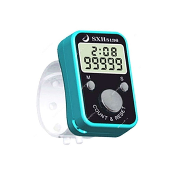 Digital Hand Tally Counter With Timer, SXH-5136, Light Blue