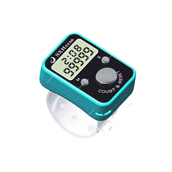 Digital Hand Tally Counter With Timer, SXH-5136, Light Blue