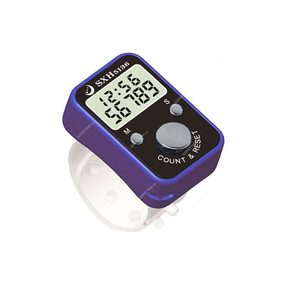 Digital Hand Tally Counter With Timer, SXH-5136, Blue