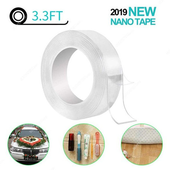 Reusable Nano Adhesive Tape, 30MM x 1 Mtrs, Clear