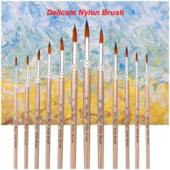 Zhu Ting Paint Brush Set, Aluminum Alloy and Nylon, 18-22CM, Rose Gold