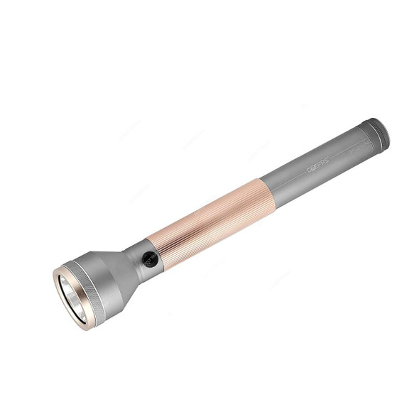 Geepas Rechargeable LED Handheld Flashlight With Power Bank, GFL51014, 3.7V, 4000mAh, 340 LM, Grey/Pink
