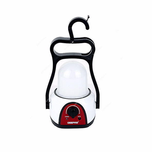 Geepas Rechargeable Emergency LED Lantern, GE5562, 4V, 1600mAh, 48 LED, Black/White