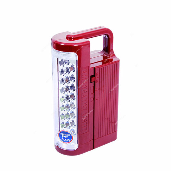 Geepas Rechargeable Emergency LED Lantern, GE5566, 24 LED, Black/Red, 2 Pcs/Pack