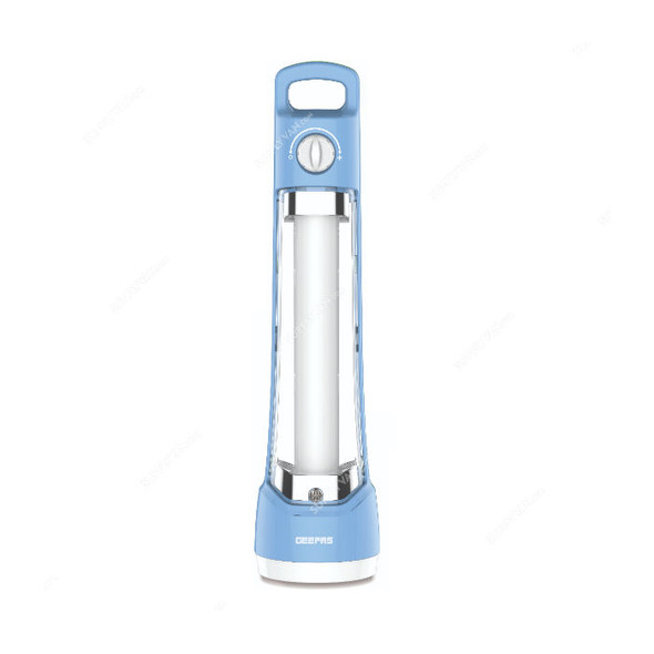 Geepas Rechargeable Emergency LED Lantern With Torch, GE5588, 4V, 900mAh, 40 LED, Light Blue