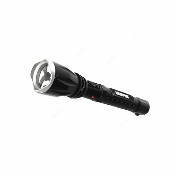 Geepas Rechargeable LED Flashlight, GFL5578, 400mAh, Black