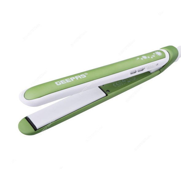 Geepas Hair Straightener, GH8664, 35W, 220-240VAC, Green/White