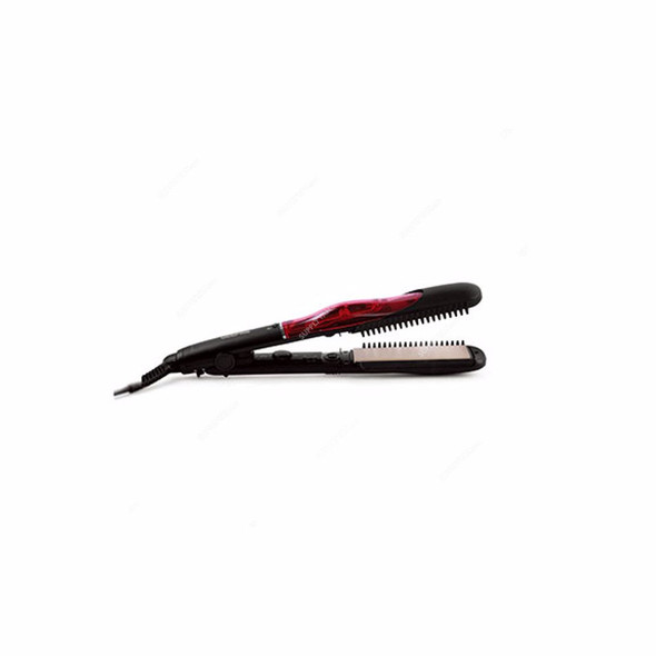 Geepas Hair Straightener, GHS86024UK, 46W, 220-240VAC, Black/Red