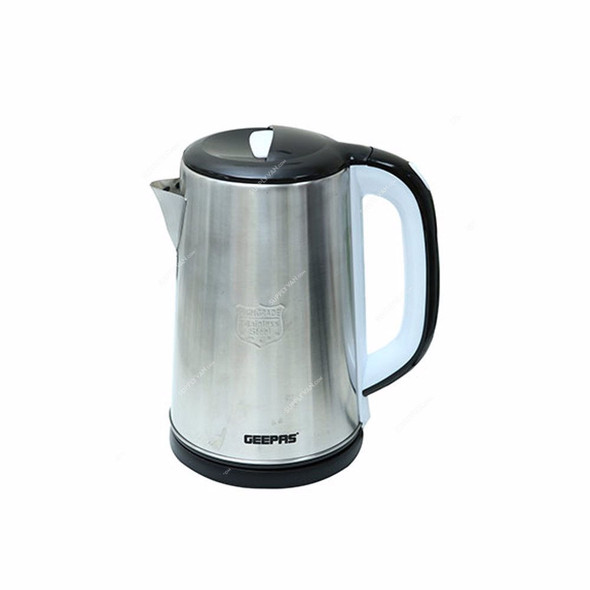 Geepas Electric Kettle, GK38028, Stainless Steel, 1600W, 2.5 Ltrs
