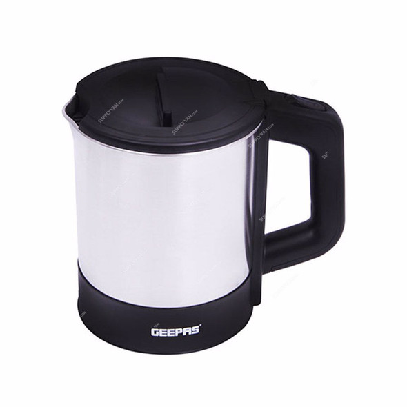 Geepas Electric Kettle With Safety Lock Lid, GK5418, Stainless Steel, 1350W, 1 Ltr