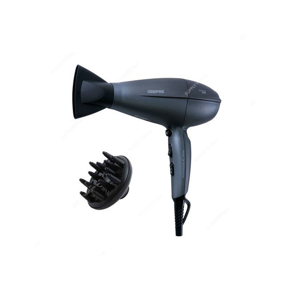 Geepas Hair Dryer, GHD86009, 2300W, Grey