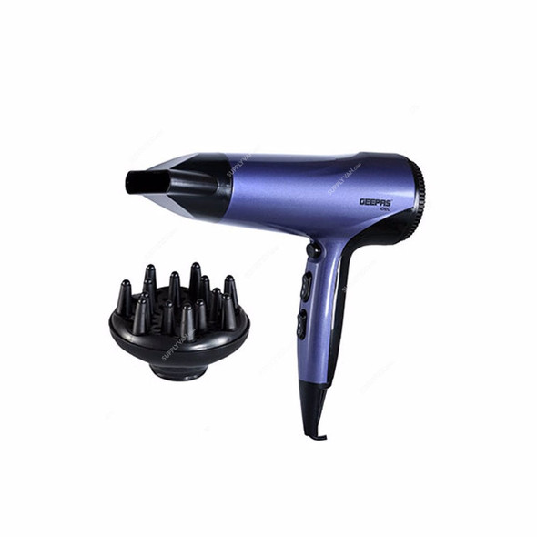 Geepas Compact Travel Hair Dryer, GHD86017, 1800W, Blue/Black