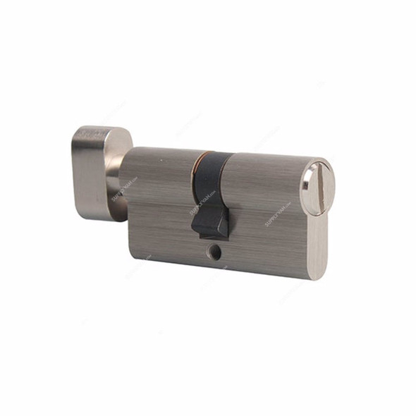 Geepas Keyless Cylinder Mortise Lock, GHW65021, Brass, 70MM, Satin Nickel