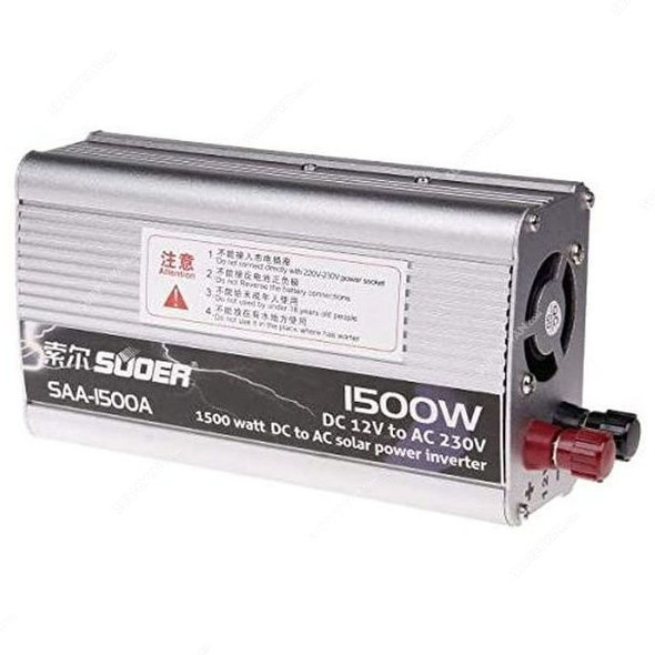 Suoer DC to AC Solar Power Inverter, SAA-1500A, 12VDC to 230VAC, 1500W