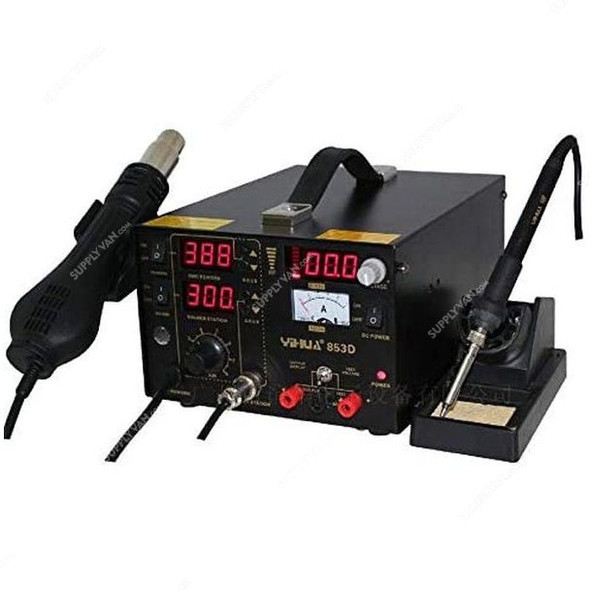 Soldering Iron Station With Power Supply, 853D, 5A, 15V, Black