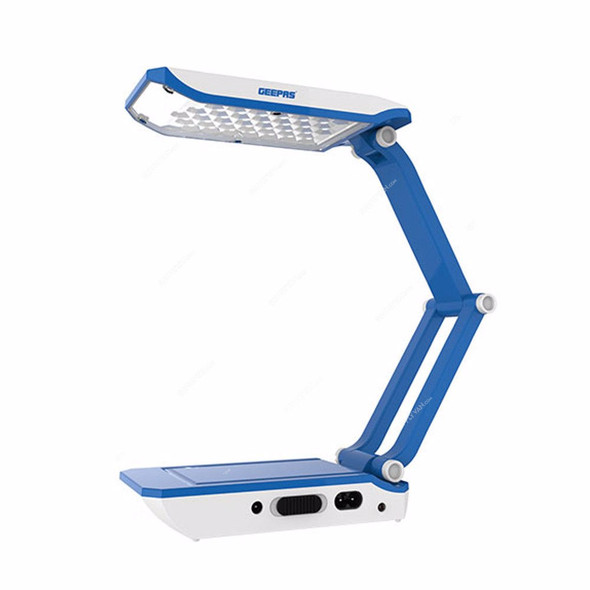 Geepas Rechargeable LED Desk Lamp, GDL5573, 1600mAh, White/Blue