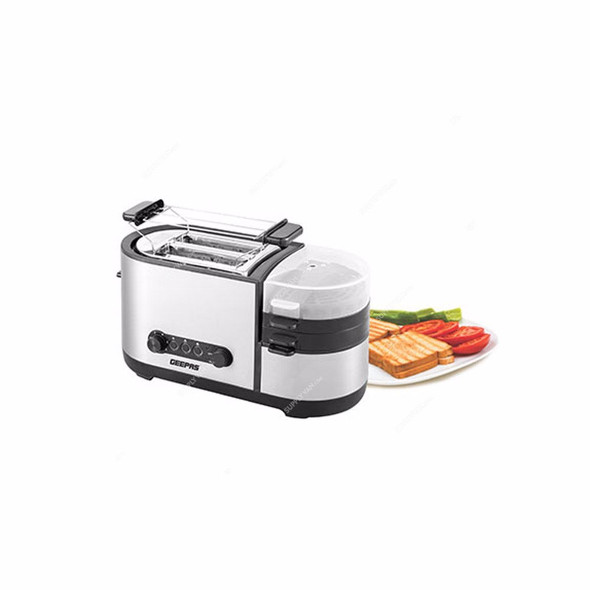 Geepas Bread Toaster, GBT36508UK, 1250W, 2 Slice, Silver