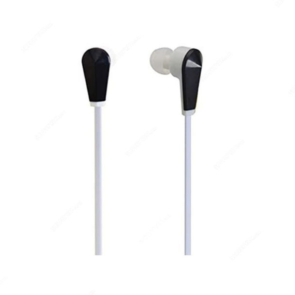 Geepas Stereo In-Ear Earphone With Mic, GEP4715, 3.5MM Jack, 1.2 Mtrs, Black/White
