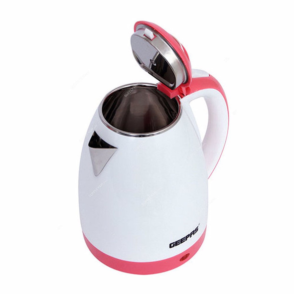 Geepas Cordless Kettle, GK6138, Stainless Steel/Plastic, 1600W, 1.8 Ltrs