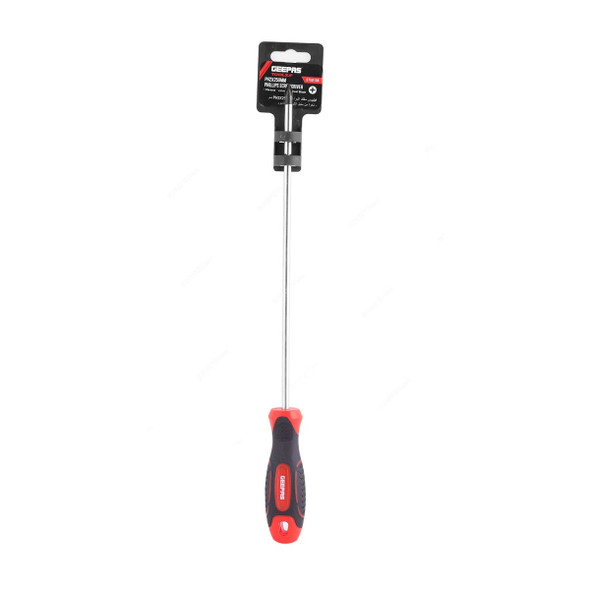 Geepas Screwdriver, GT59105, Phillips, PH2 x 250MM, Red/Black