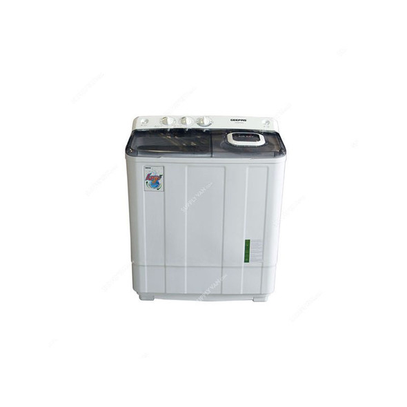 Geepas Semi-Automatic Washing Machine, GSWM18028, 480W, 6.5 Kg, White