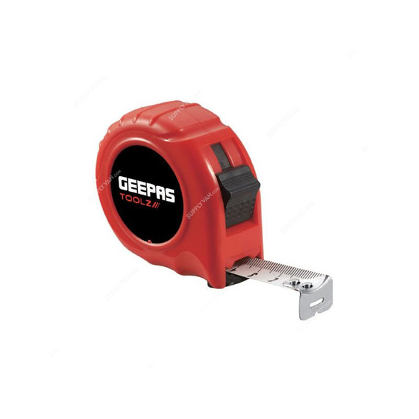 Geepas Measuring Tape, GT59191, 25MM x 7.5 Mtrs, Black/Red