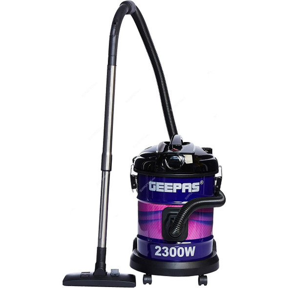Geepas Dry Vacuum Cleaner, GVC2588, Iron, 2300W, 21 Ltrs, Multicolor