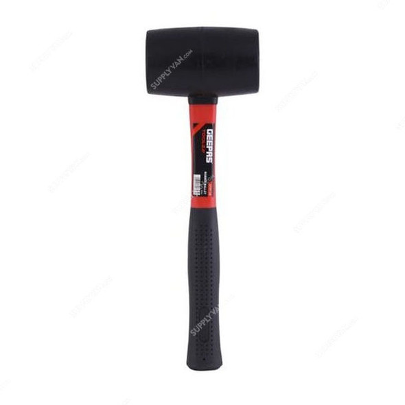 Geepas Rubber Mallet With Fibre Handle, GT59127, 16 Oz, Black/Red