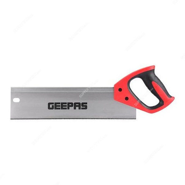 Geepas Reinforced Mitre Box Saw, GT59041, Steel, 14 Inch, Red/Silver
