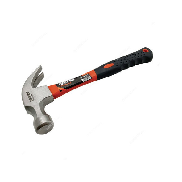 Geepas Claw Hammer With Wooden Handle, GT59121, Forged Steel, 570GM, Black/Red