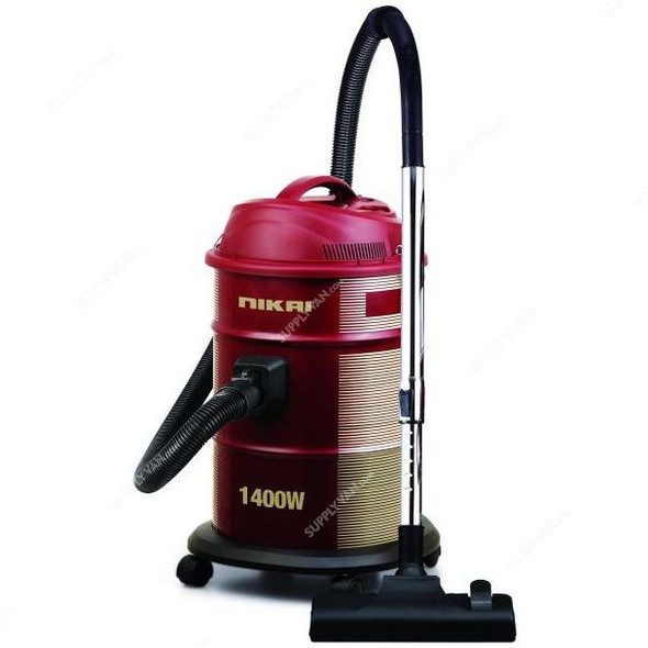 Nikai Canister Vacuum Cleaner, NVC211T, 1400W, 17 Ltrs, Black/Red