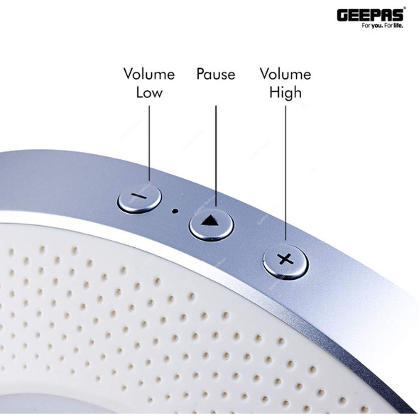 Geepas Rechargeable Bluetooth Speaker, GMS8592, 1200mAh, Black/Silver