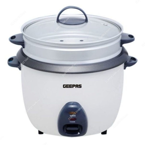Geepas Electric Rice Cooker, GRC4325, 400W, 1 Ltr, White