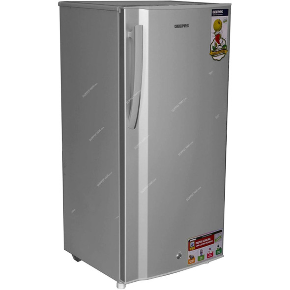 Geepas Semi Auto Defrost Refrigerator, GRF2059SPE, 200 Ltrs, Silver