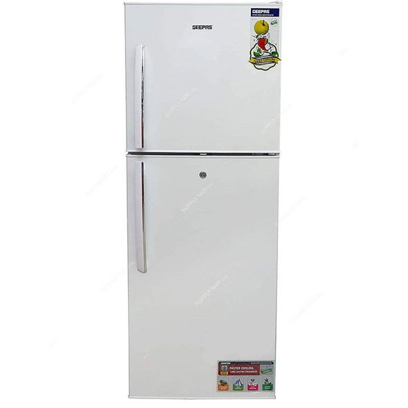 Geepas Double Door Refrigerator, GRF2708WPN, 270 Ltrs, White