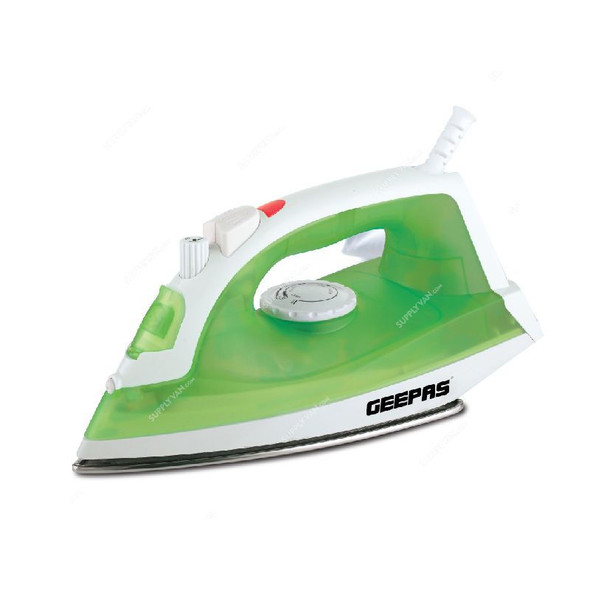 Geepas Steam Iron, GSI7783, 1600W, White/Green